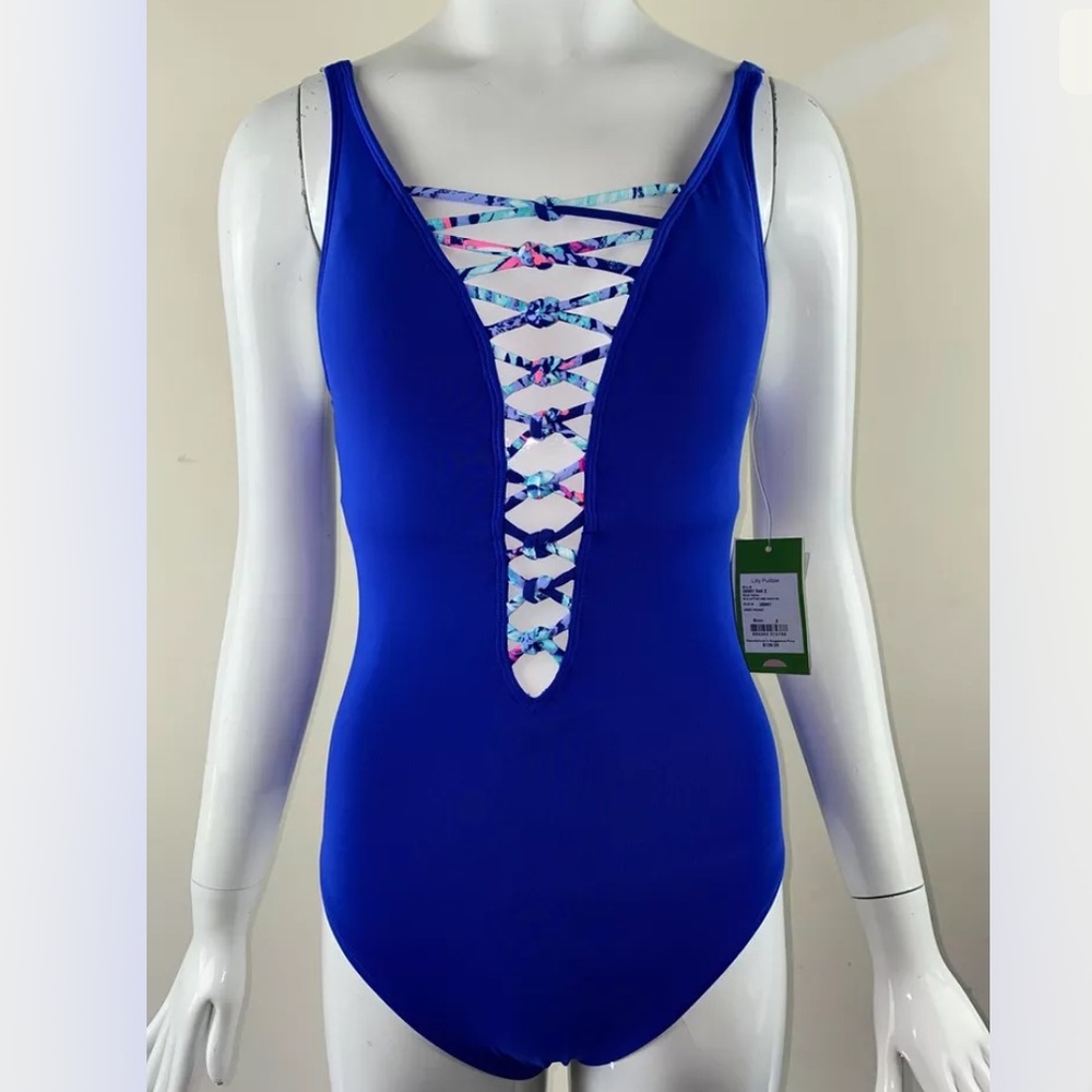 NWT Lilly Pulitzer Deep Indigo Isle Lattice Size 2